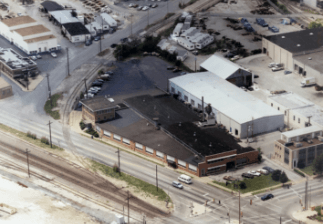 Aerial view of Reed Rubber Products facility in 1985